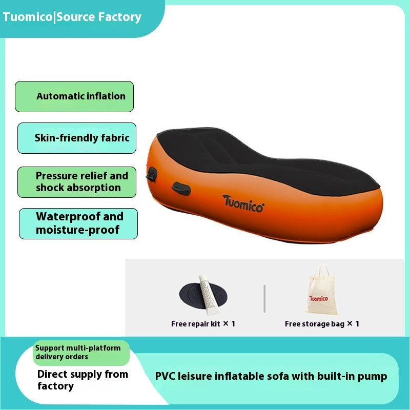 Automatic Inflatable Sofa Floatation Bed Outdoor Camping Portable Lazy Lunch Break Floor Shop Home Airbed