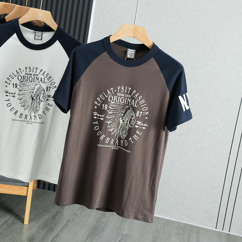 American Casual Cotton Washed Brushed Half Sleeve T-shirt